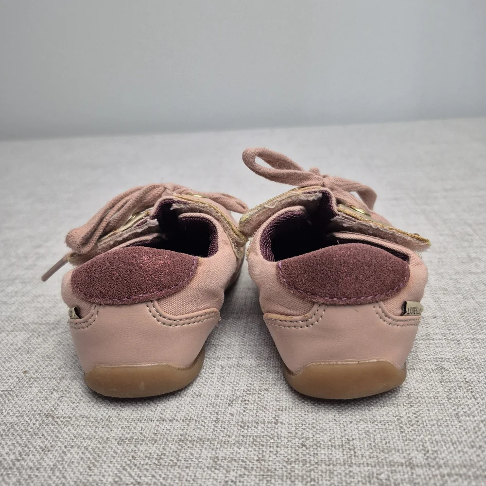 ​Livie & Luca Pink Canvas & Leather Sneakers - Gold Metallic Accent - Size 5M